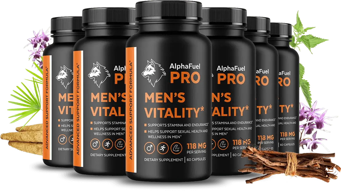 AlphaFuel pro six bottles with ingredients
